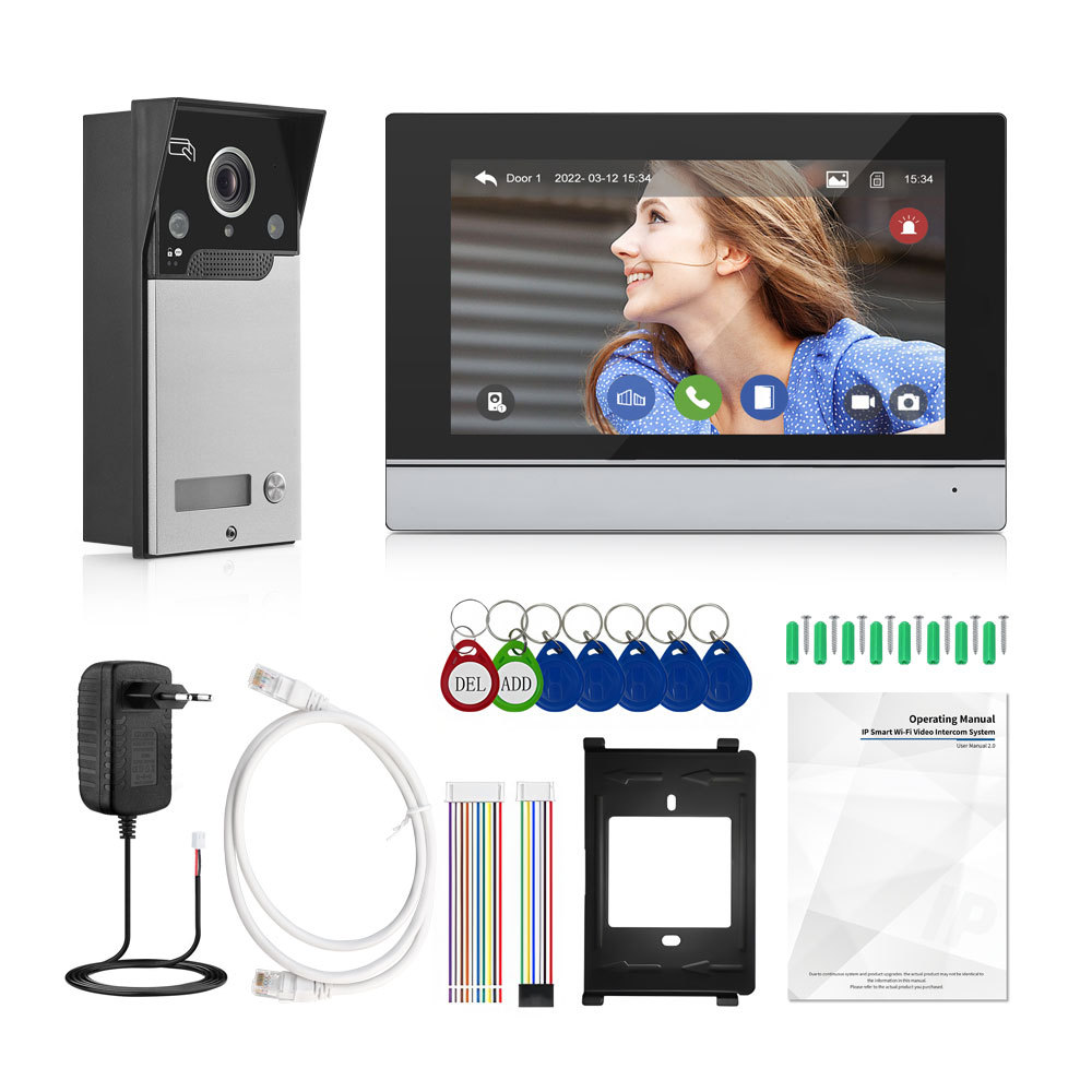 Tuya Smart WiFi 1-Button IP65 Video Door Phone Kit Single Indoor Unit