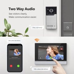 Tuya Smart WiFi 1-Button IP65 Video Door Phone Kit Single Indoor Unit