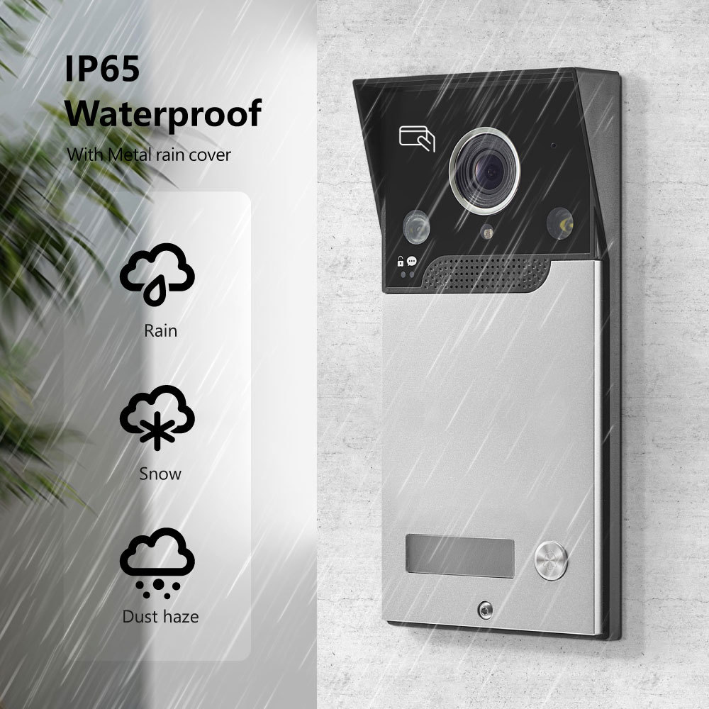 Tuya Smart WiFi 1-Button IP65 Video Door Phone Kit Single Indoor Unit