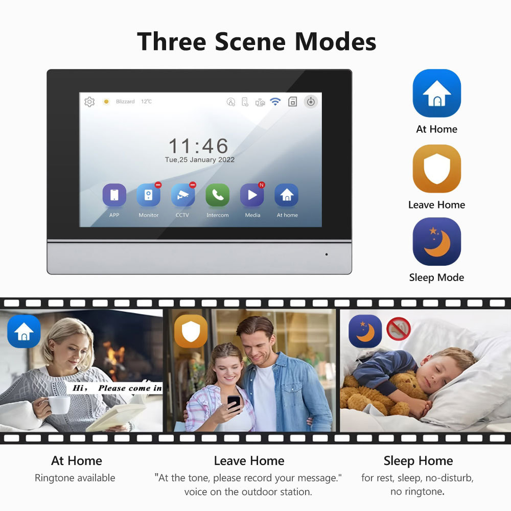 Tuya Smart WiFi 1-Button IP65 Video Door Phone Kit Single Indoor Unit