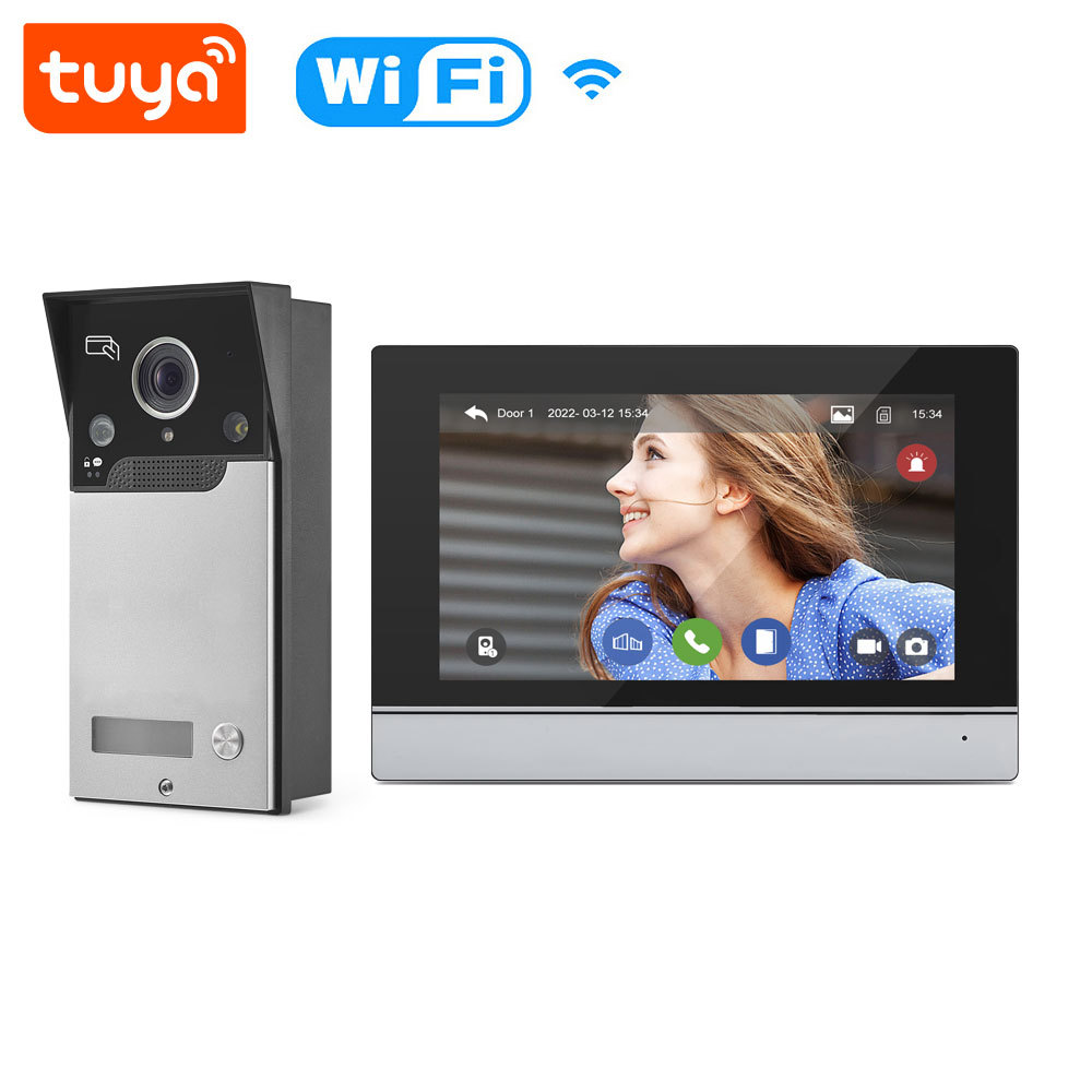 Tuya Smart WiFi 1-Button IP65 Video Door Phone Kit Single Indoor Unit