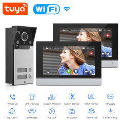 Tuya Smart WiFi 2-Button IP65 Apartment Video Door Phone Kit 2 Units