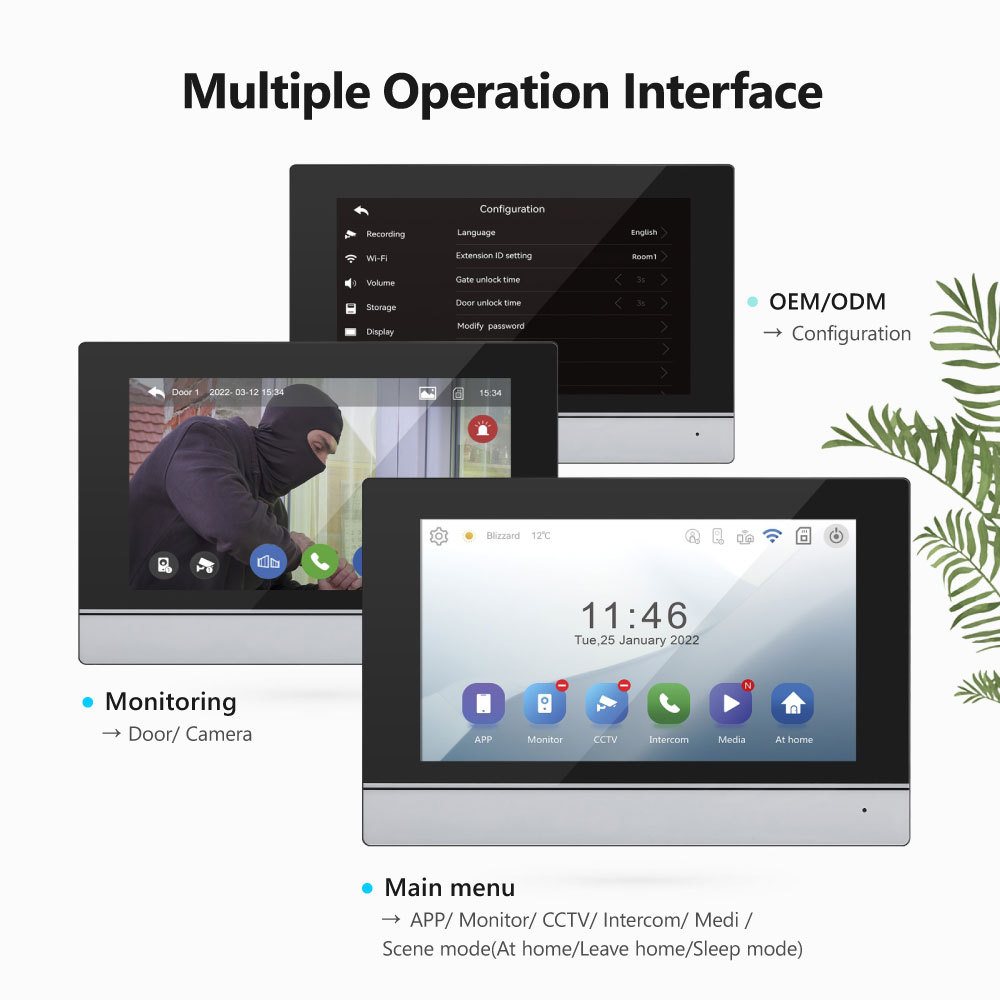 Tuya Smart WiFi 4-Button IP65 Apartment Video Door Phone Kit 4 Units