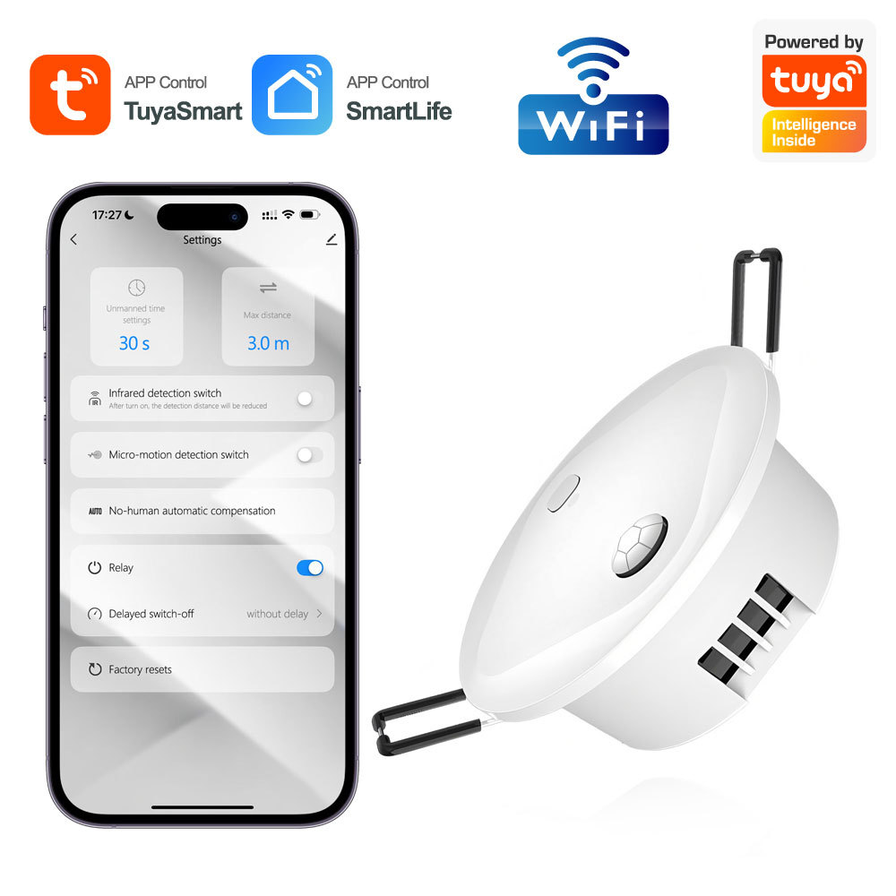 Tuya Smart WiFi 24G mmWave Radar Human Presence Sensor Light Detection