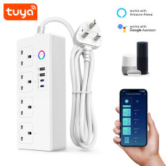 Tuya Smart WiFi UK Power Strip 4 Outlets 2 USB Type-C Surge Guard