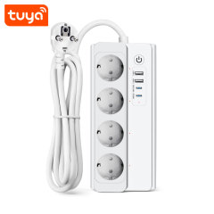 Tuya Smart WiFi EU Power Strip 4 Outlets 2 USB Type-C Surge Voice Control