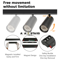 Safety stretch ceiling magnetic track