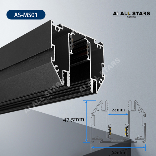 AS-MS01 Hot-Selling Magnetic Lighting Track Aluminum Profile for Stretch Ceiling