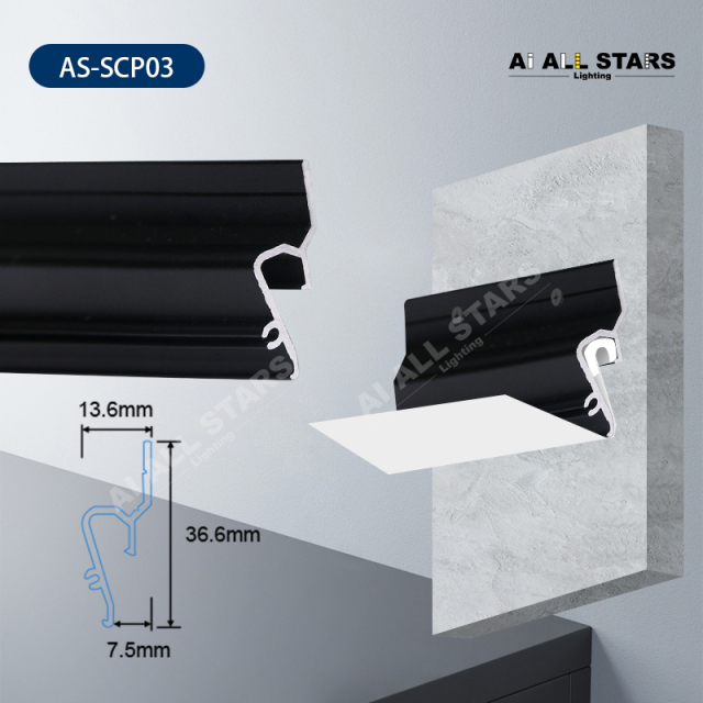 AS-SCP03 Stretch Ceiling Aluminum Profile Manufacturer