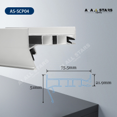 AS-SCP04  Various Application Scenarios Stretch Ceiling Aluminum Profile for Curtain Tracks