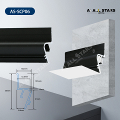 AS-SCP06 Durability  Stretch Ceiling Aluminum Profile for Wall Installations