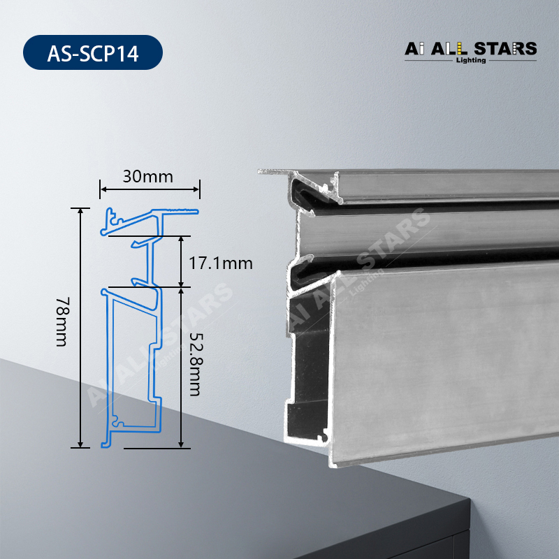 AS-SCP14 Customizable Stretch Ceiling Aluminum Profile for Wall Installations