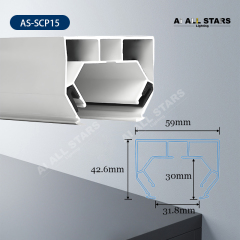 AS-SCP15 Short Delivery Stretch Ceiling Aluminum Profile for Hidden Curtain Tracks