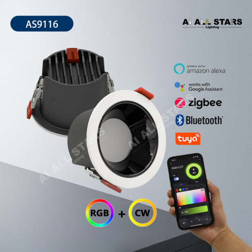 AS9116 Smart LED Downlight - Adjustable Beam, Smart Control, Wholesale Factory Lighting
