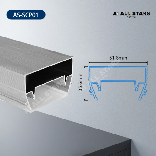 AS-SCP01 Stretch Ceiling Aluminum Profile for LED Lighting Strips - Wholesale Factory Direct Aluminum LED Track