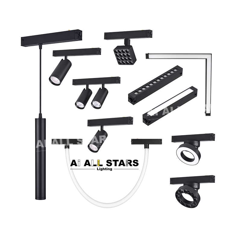 save space embedded install 220v magnetic track light