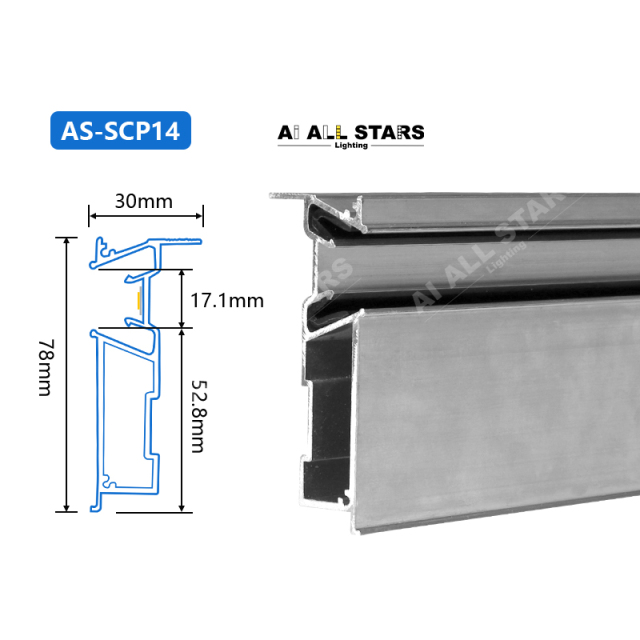AS-SCP14 stretch ceiling profie for wall
