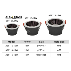 AS9116 Smart LED Downlight - Adjustable Beam, Smart Control, Wholesale Factory Lighting
