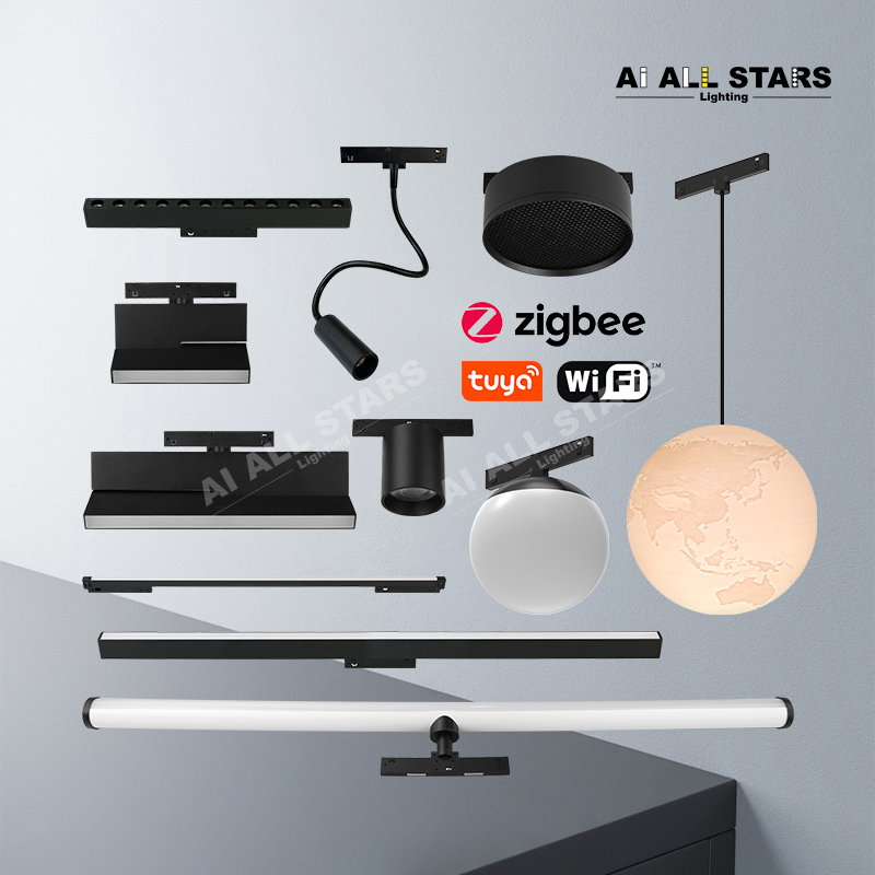 recessed install magnetic track light