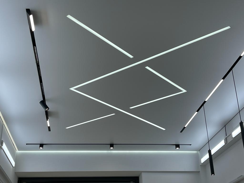 modern stretch ceiling lighting