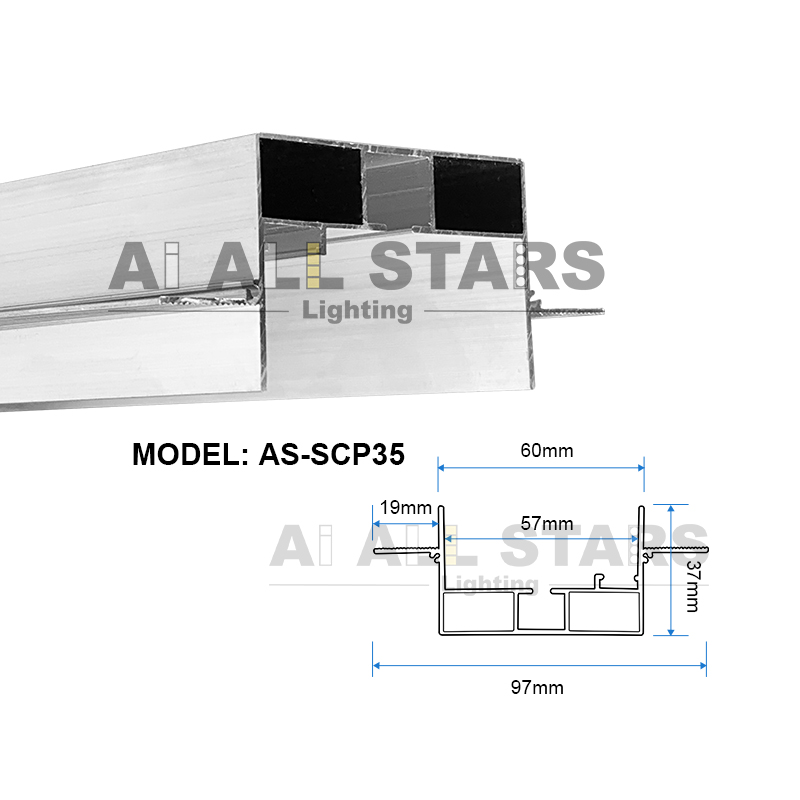AS-SCP35 Factory Price Commercial Wall Stretch Ceiling Aluminum Profile