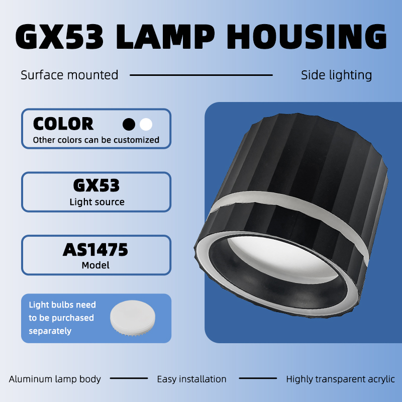 Commercial Ceiling Surface Mounted GX53 Downlight Housing