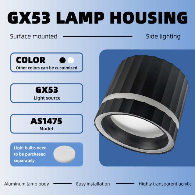 Commercial Ceiling Surface Mounted GX53 Downlight Housing