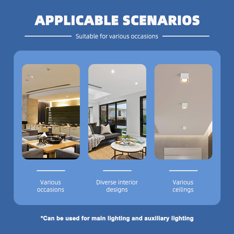 Commercial Ceiling Surface Mounted GX53 Downlight Housing