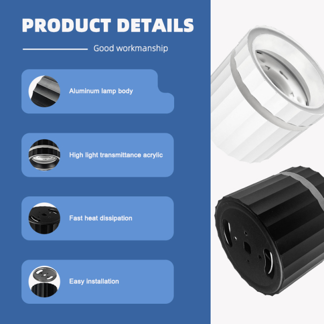 Commercial Ceiling Surface Mounted GX53 Downlight Housing