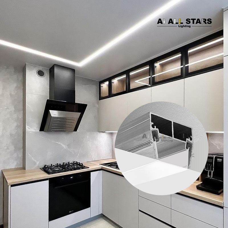 led stretch ceiling profile for kitchen