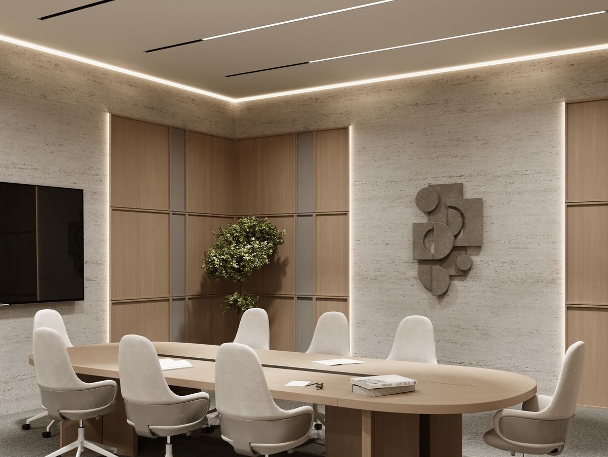 meeting room stretch ceiling lighting solution