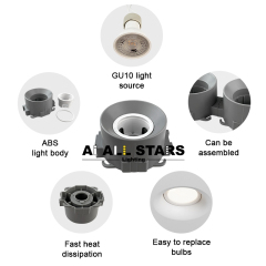 Recessed Install Gu10 Downlight Housing For Stretch Ceiling