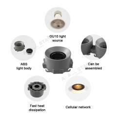 Anti-Glare Gu10 Downlight Housing For Stretch Ceiling