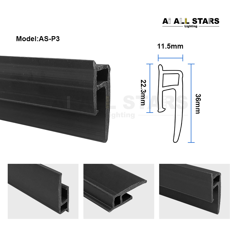 AS-P3 Pvc Stretch Ceiling Profile For Villa Seamless Ceiling