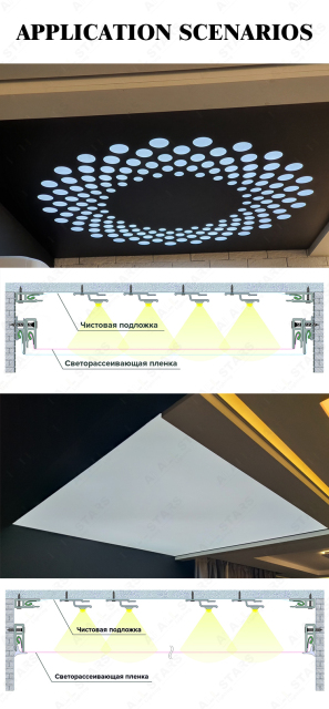 AS-P3 Pvc Stretch Ceiling Profile For Villa Seamless Ceiling