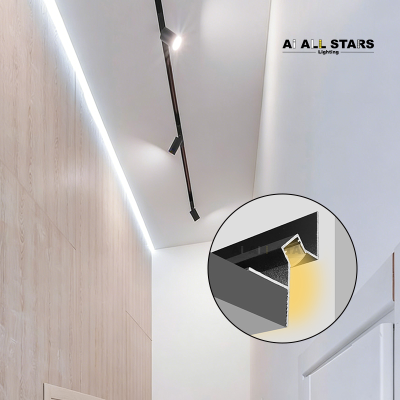 Fully concealed wiring stretch ceiling profile