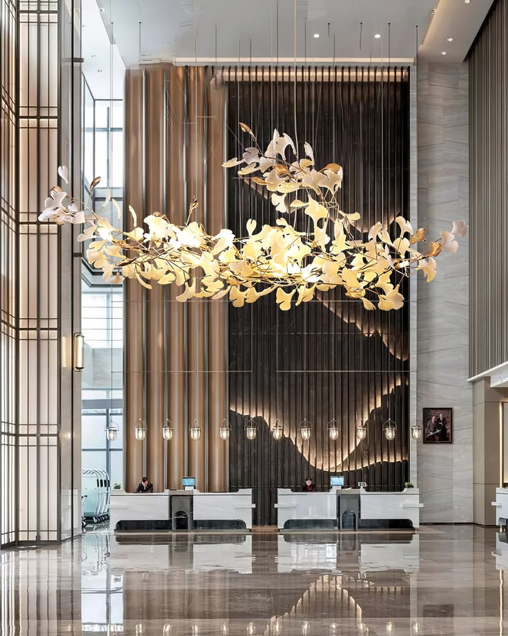 Modern luxurious Chandelier in the hotel