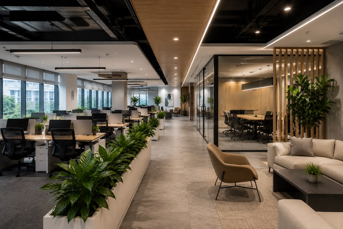 Office embedded energy-saving lighting