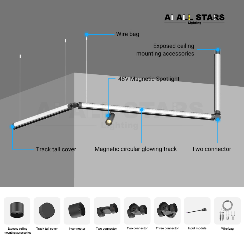 DIY Layout 48V Magnetic Circular Glowing Track Wholesale