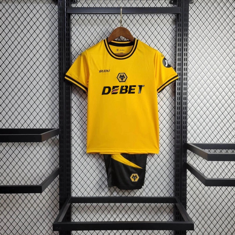 Kids Wolves 24/25 Home Jersey and Short Kit