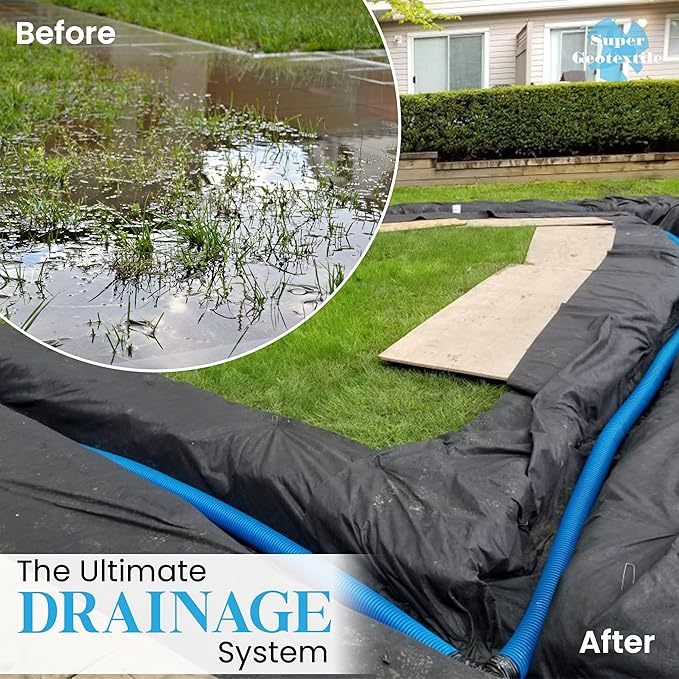 4, 6, 8 oz Non Woven Fabric for Landscaping, French Drains, Underlayment, Erosion Control, Construction Projects - 8 oz (6X50) Ships Folded