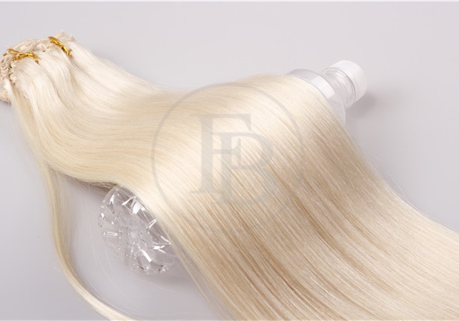 Platinum Blonde #60 Clip in Extension Hair Extensions Clip in Human Hair 