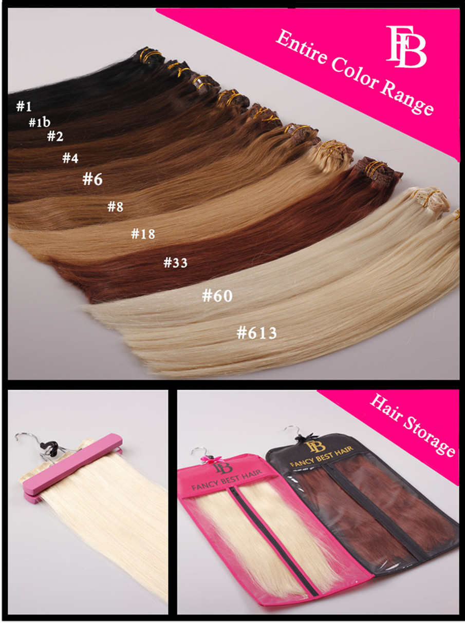  Clip on Human Hair Extensions