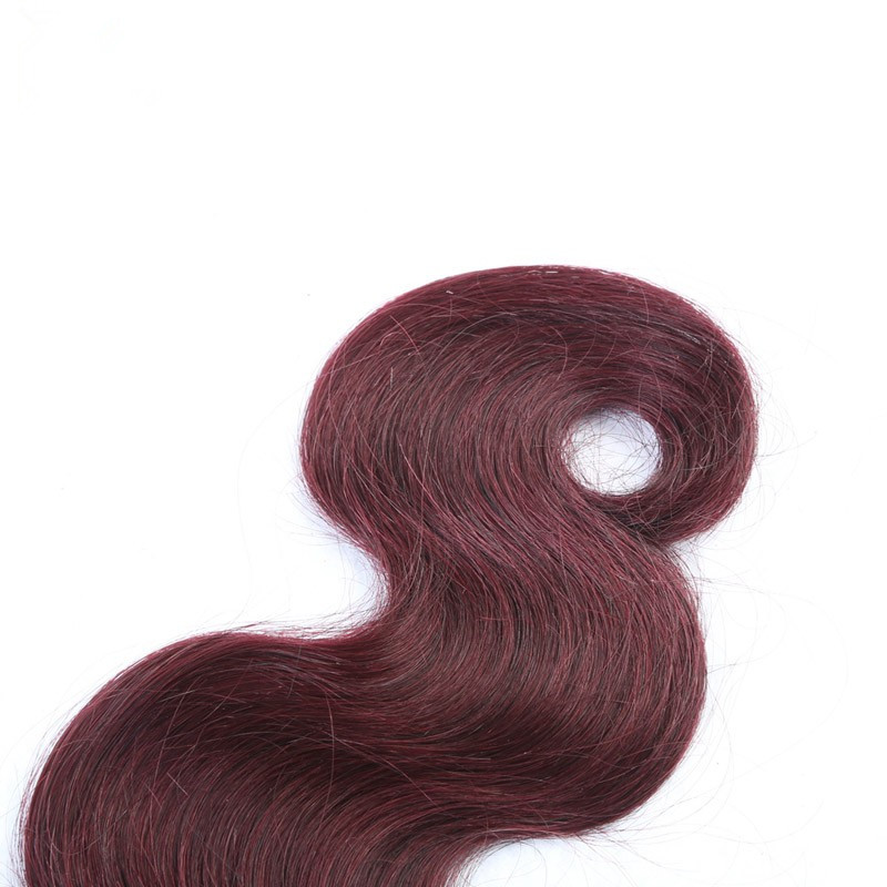 Ombre 1b/99J Peruvian Virgin Hair Body Wave 8A Human Hair Extensions 2 Tone Color Hair Wefts  Human Hair Bundles