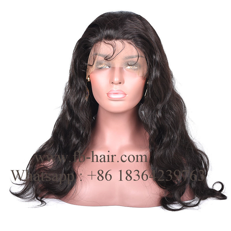 Full Lace Human Hair Wig with Baby Hair Free Part Natural Color