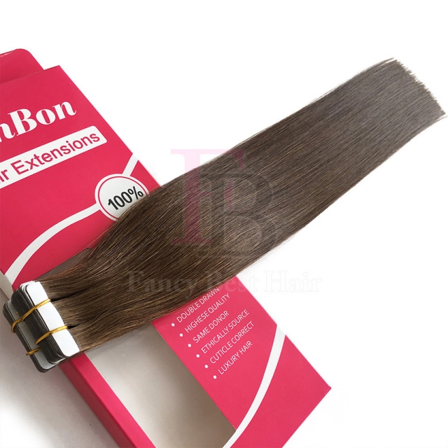 #6 Chestnut Brown tape hair