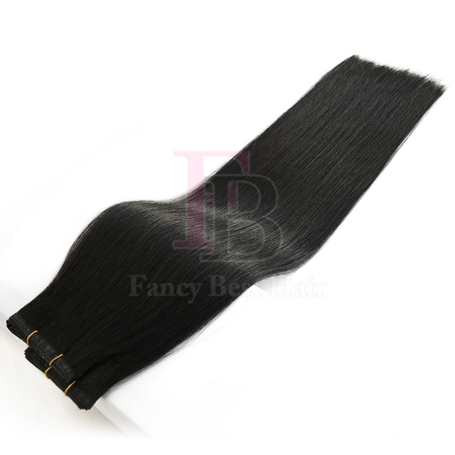 #1 Jet Black  Flat Weft Hair Extensions