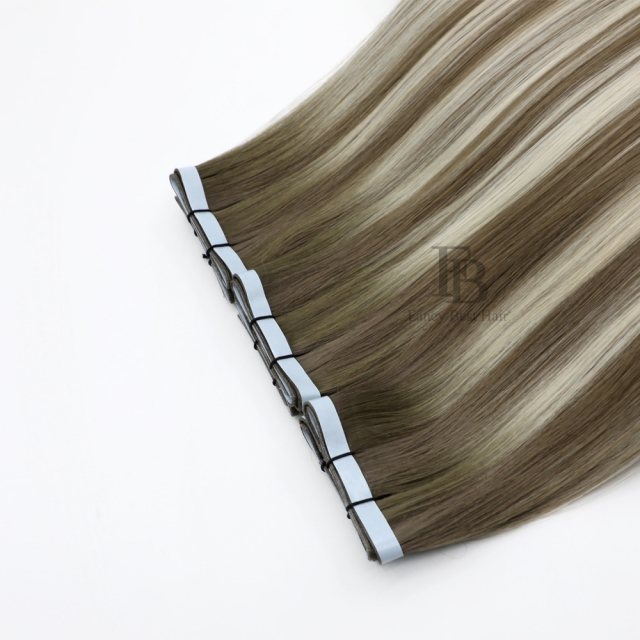 #T7-7/ice Rooted Balayage - Genius Tape in Weft