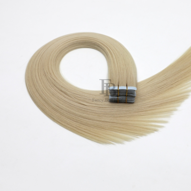 #60A Platinum Blonde tape in hair extension 
