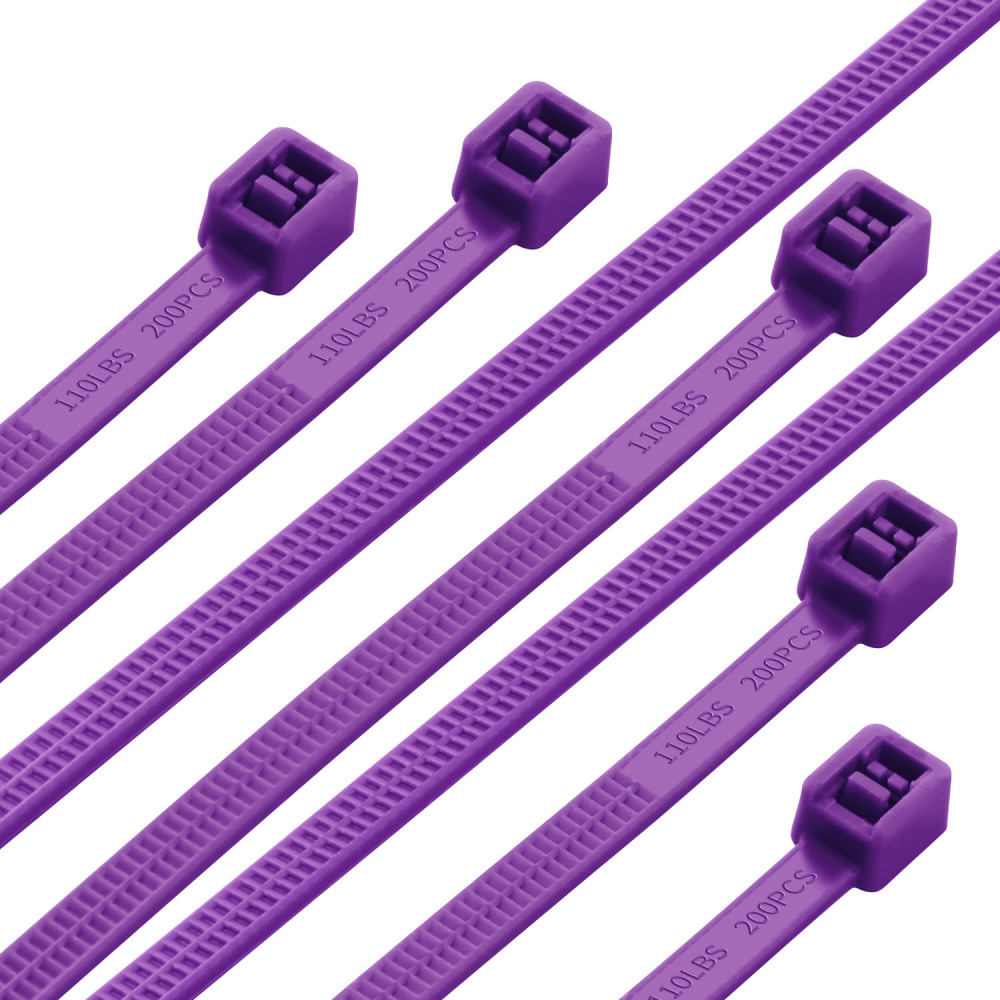 20 inch,Brown Heavy Duty Zip Ties - Dual Sided Teethed (200 /Pack), 110lbs
